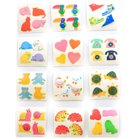 Vintage Flocked Stickers